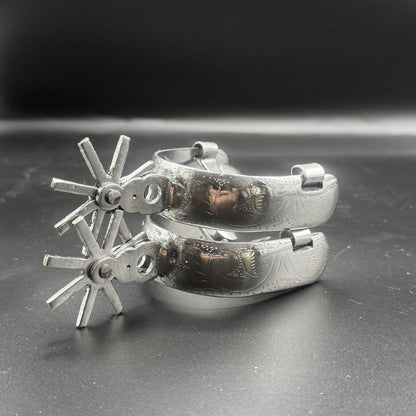 Handcrafted Mexican Charro Spurs - Stainless Steel | Espolón II