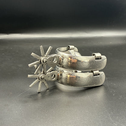 Handcrafted Mexican Charro Spurs - Stainless Steel | Espolón II