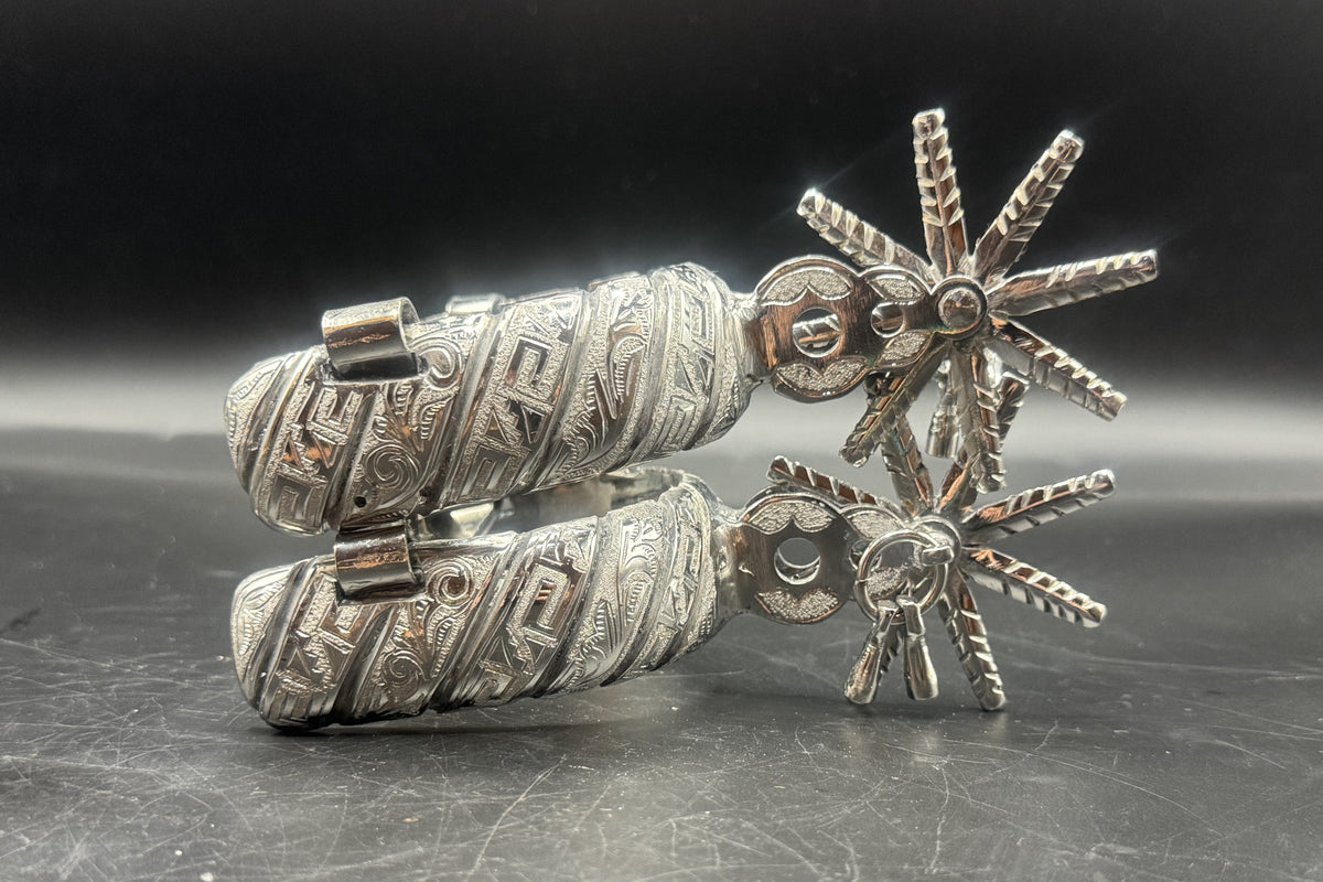 Handcrafted Mexican Charro Spurs - Stainless Steel | Cascabel