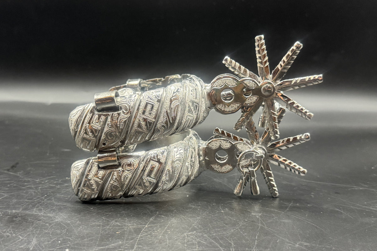 Handcrafted Mexican Charro Spurs - Stainless Steel | Cascabel