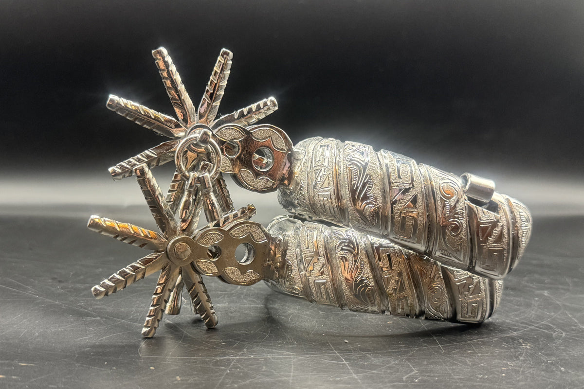 Handcrafted Mexican Charro Spurs - Stainless Steel | Cascabel