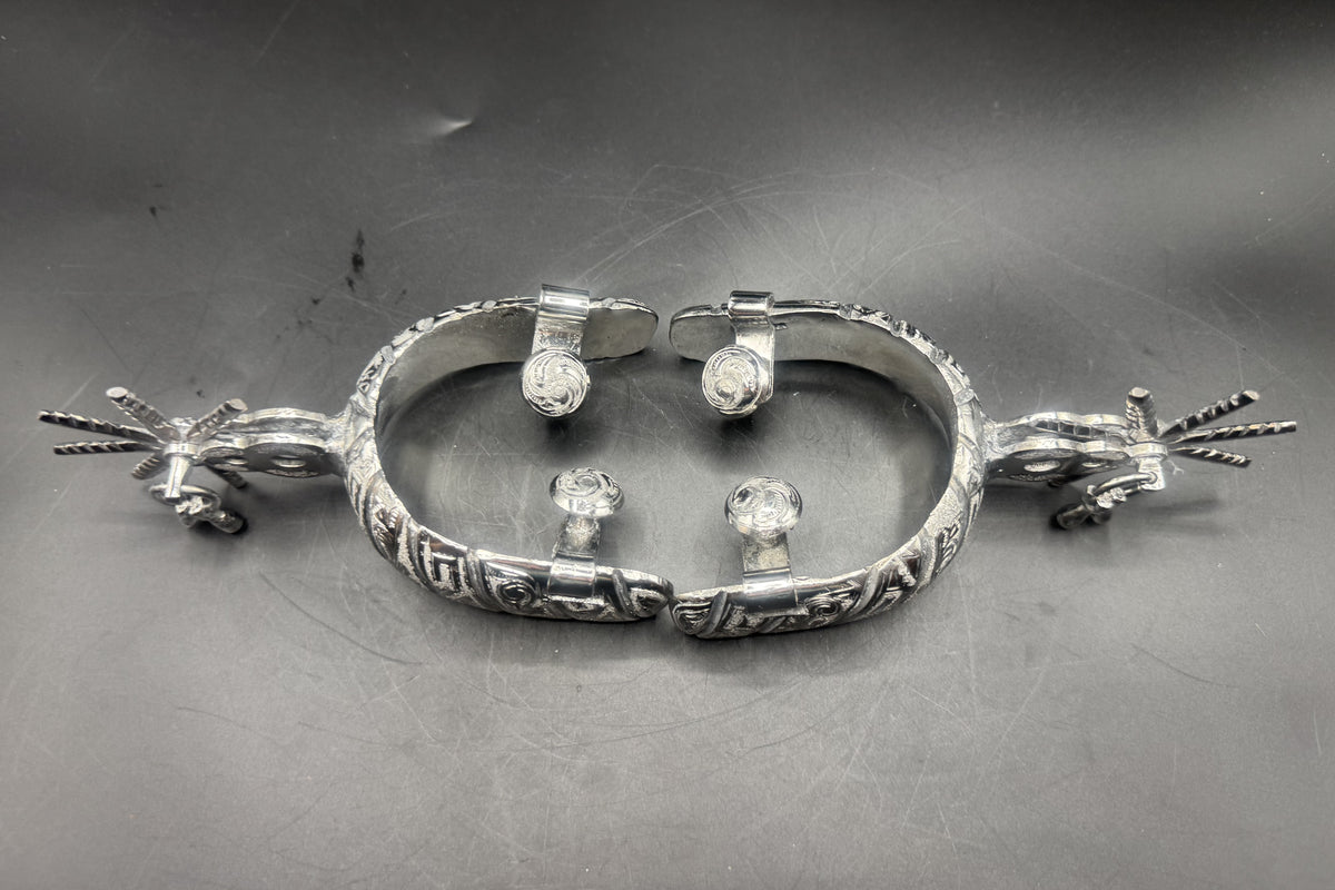 Handcrafted Mexican Charro Spurs - Stainless Steel | Cascabel