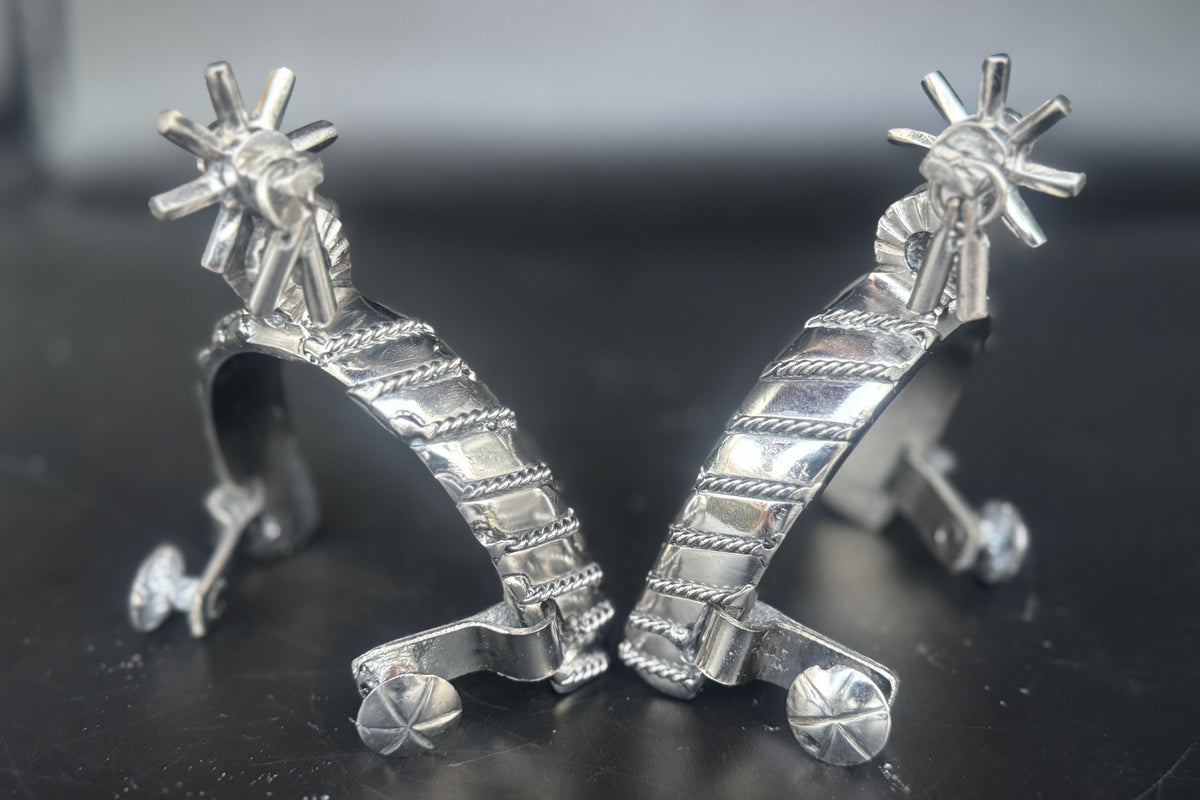 Handcrafted Mexican Charro Spurs - Stainless Steel | Lazo