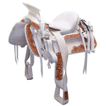 Mexican Saddle - Montura Charra - White and Brown